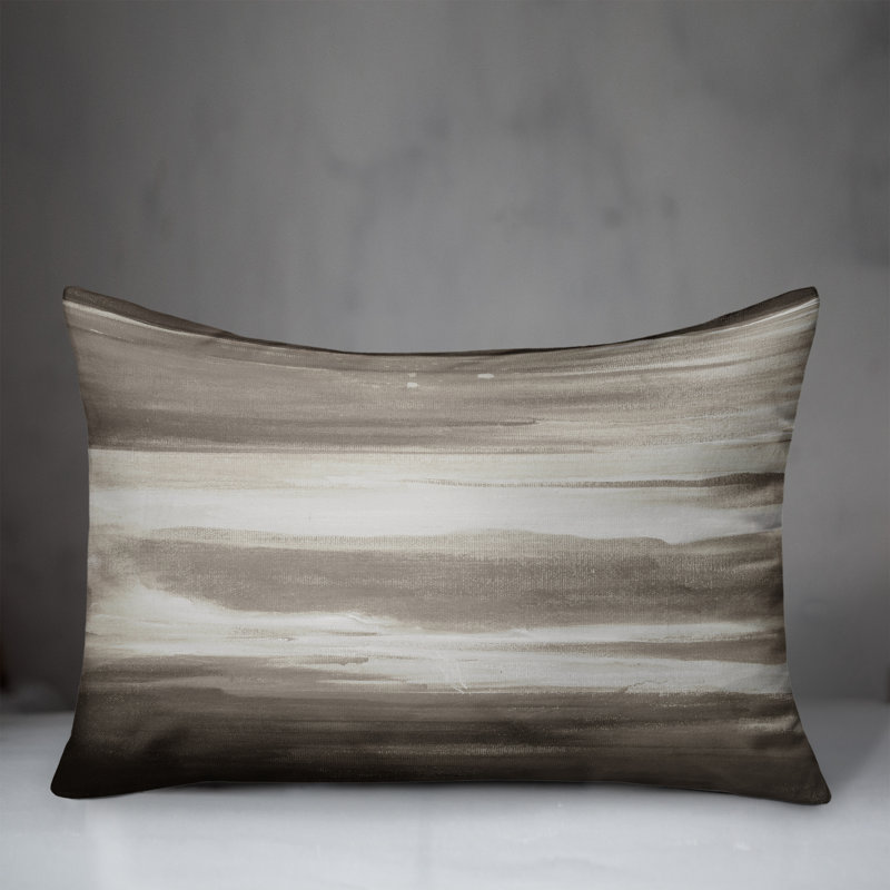 Abstract Outdoor Reversible Throw Pillow, Beige, Abstract 1