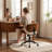 Upholstered Office Chair Adjustable Height Desk & Task Chair With Bentwood Chenille Swivel Chair With Metal Frame-2037668924