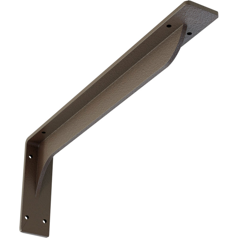Support en acier Embrey, H 6,5 po x l 2 po x P 18 po, Brun martelé