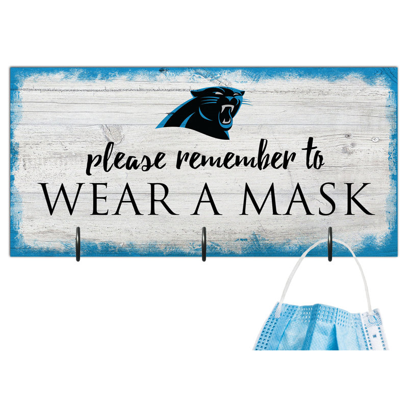 3 - Hook Wall Mounted Coat Rack, Carolina Panthers