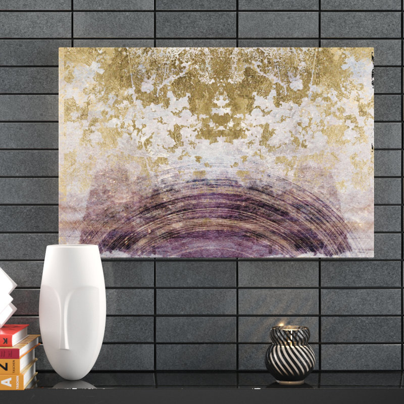 César abstrait, reproduction d'art moderne et contemporaine sur toile magenta pour salon, H 16 po x l 24 po x P 1,5 po
