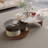 2-Piece Rotating Nesting Coffee Table Set with Sintered Stone Top and Glass Table with Hidden Drawer