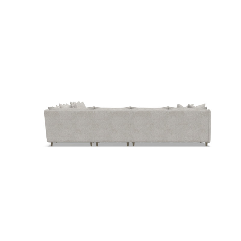 Bernhardt Joli 5-Piece Fabric Sectional, Gray Polyester, Greige