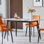 Grande table rectangulaire avec base en métal solide et table de salle à manger moderne en pierre