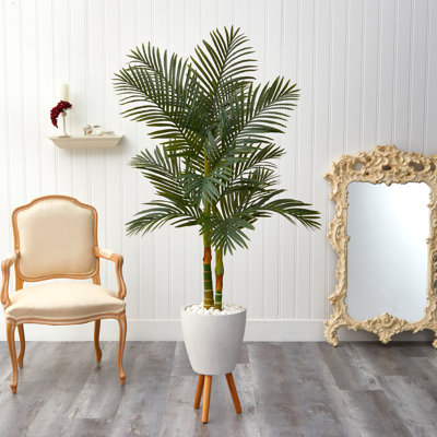 Faux Palm Tree in Clay Planter
