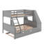 Lit simple superposé au dessus d'un lit double avec lit gigogne et bureau-118031969