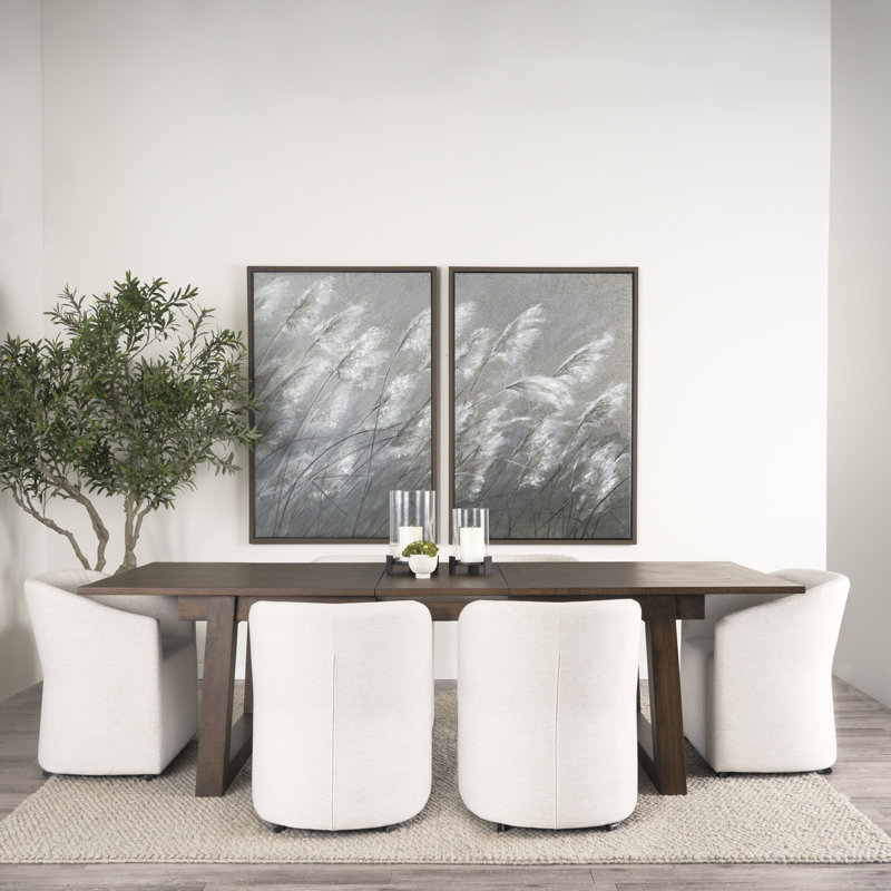 Enna Performance Upholstered Dining Chair with Casters, White