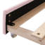 Lit de jour confortable de taille simple rose avec tablettes de rangement et lit gigogne, rembourré moderne sous les accoudoirs-117516397-117516398