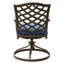 Chaise berçante pivotante d'extérieur en aluminium avec coussin, ensemble de 2, ardoise coulée-1933877780