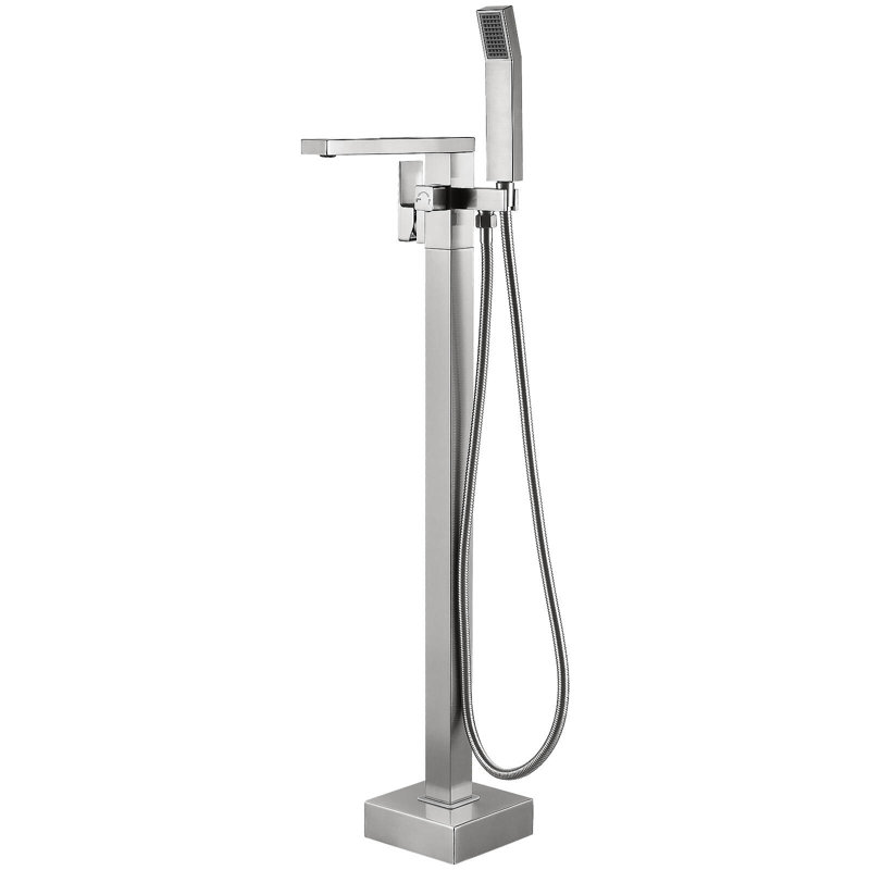 Floor Mount Freestanding Tub Faucet, Brushed Nickel