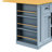 53" Kitchen Island With 2 Seat Options, Power Outlet Adapter, Internal Storage Compartment, Drop Leaf, 3 Drawers, 5 Open , Blue-1995812069