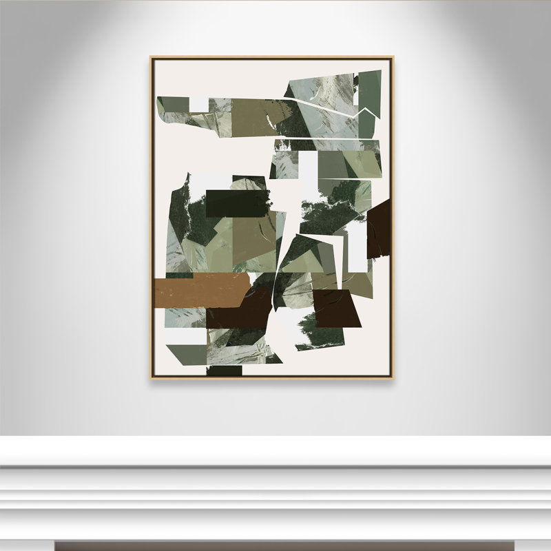 «Green Endeavour I Print» par Cartissi, L 31,5 po x H 41,5 po, Framed Canvas, Natural Floater