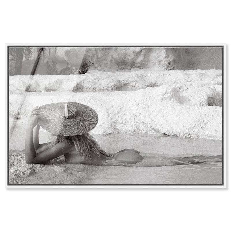 Soaking in Paradise BW II Canvas Fashion Print by Oliver Gal, 21"H x 31"W, White Frame
