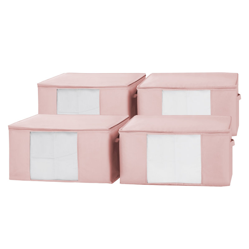 Jumbo Storage With Clear View 4-Pack - White, Pink
