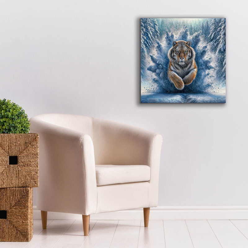  «Siberian Tiger» par Rey Klimt, art mural sur toile, H 26 po x l 26 po