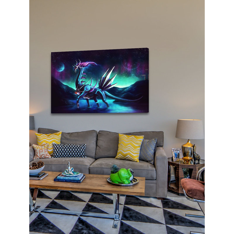 « dialga » par "jonas jödicke, reproduction d’art sur toile tendue, H 12 po x l 18 po