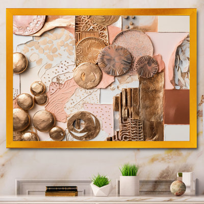 " Gold And White Geometric Serenity II "