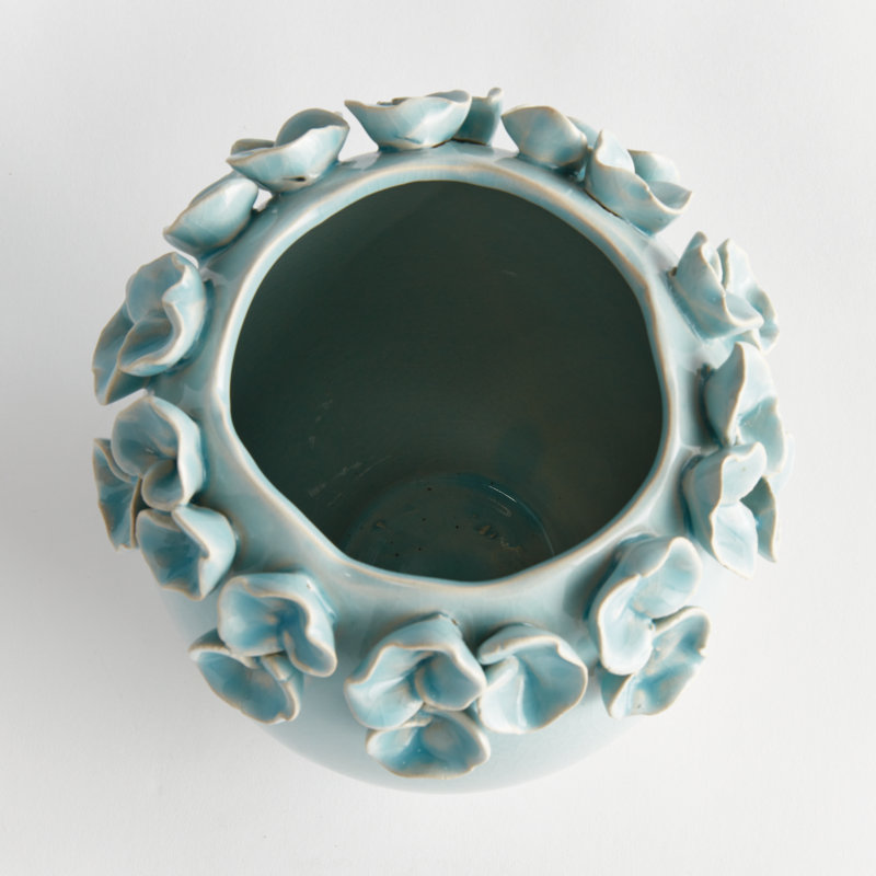 Petite Fleur Handmade Clay Table Vase, 7.75"