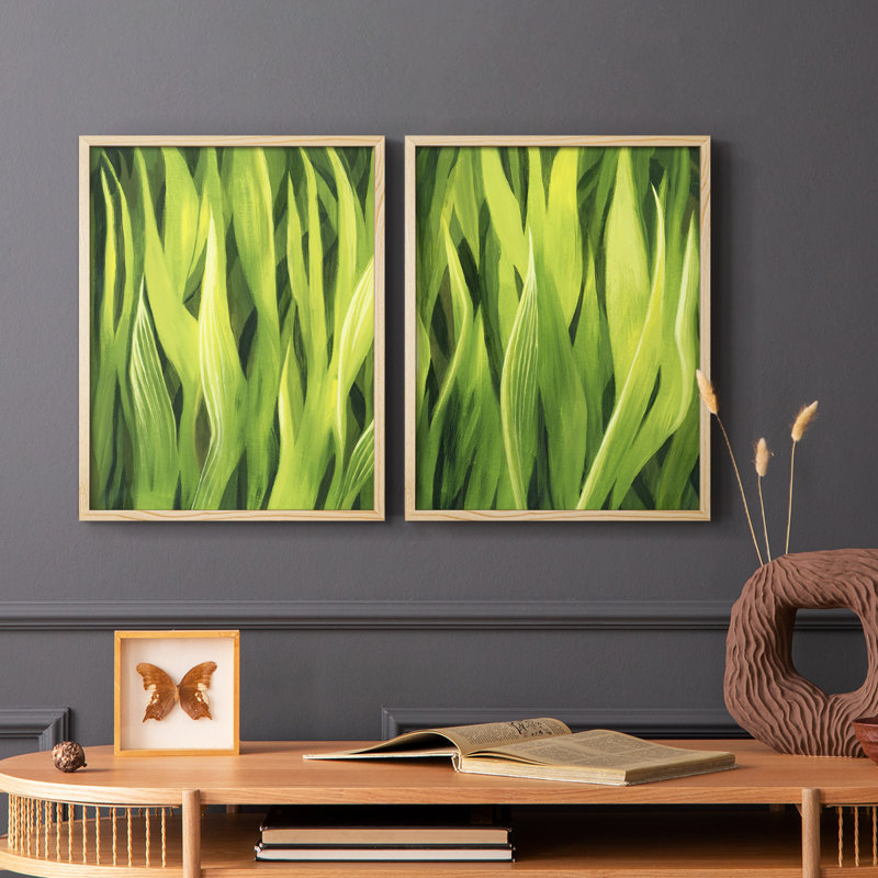«Blades of Grass I», reproduction encadrée de qualité supérieure - prête à être accrochée - aucun clou requis - aucun clou requis