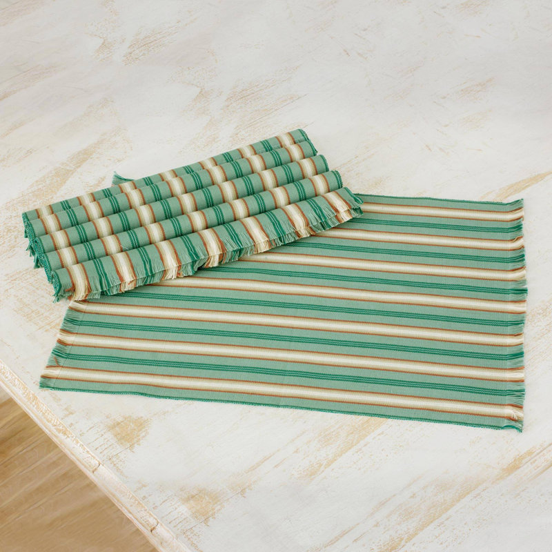 Napperons en coton céladon de Bayou Breeze (ensemble de 6)