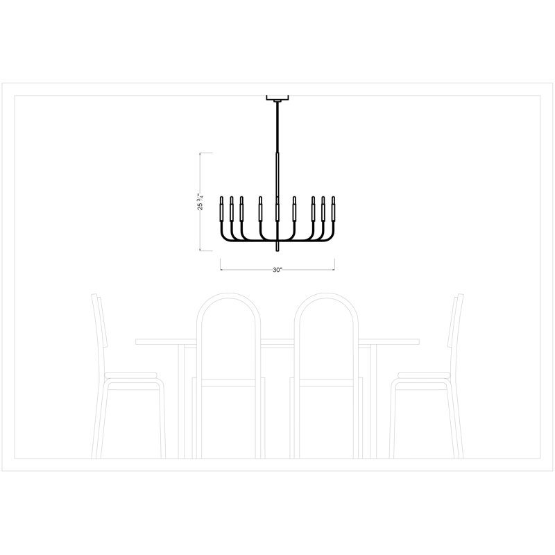 Brianna 9 - Light Chandelier, Polished Nickel