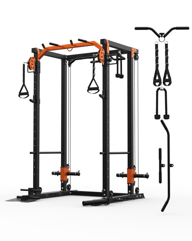 Cage électrique 2000LBS avec câble croisé et double poulie - support à squat pour l'entraînement complet du corps