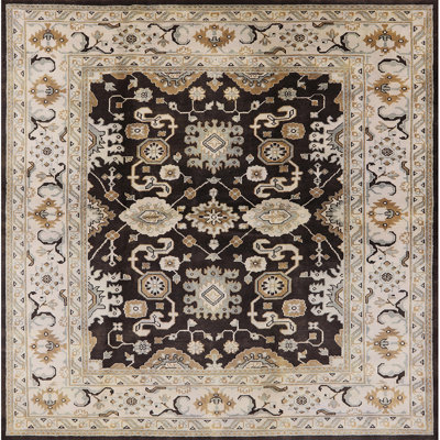 Tapis oriental noir / ivoire Davros
