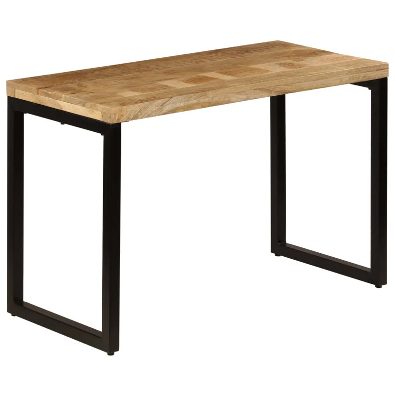 Drake Solid Wood Top Dining Table, 76 x 50 x 110 cm, Brown/Beige, Black