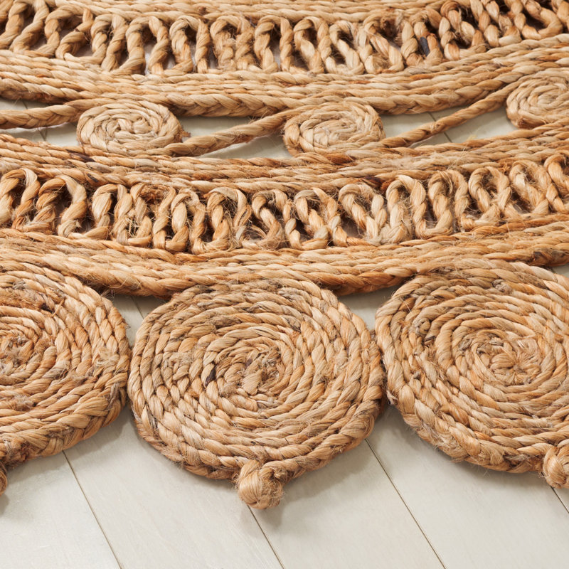 Tapis en jute tissé à la main Natural Fiber 607, Rond 6 pi