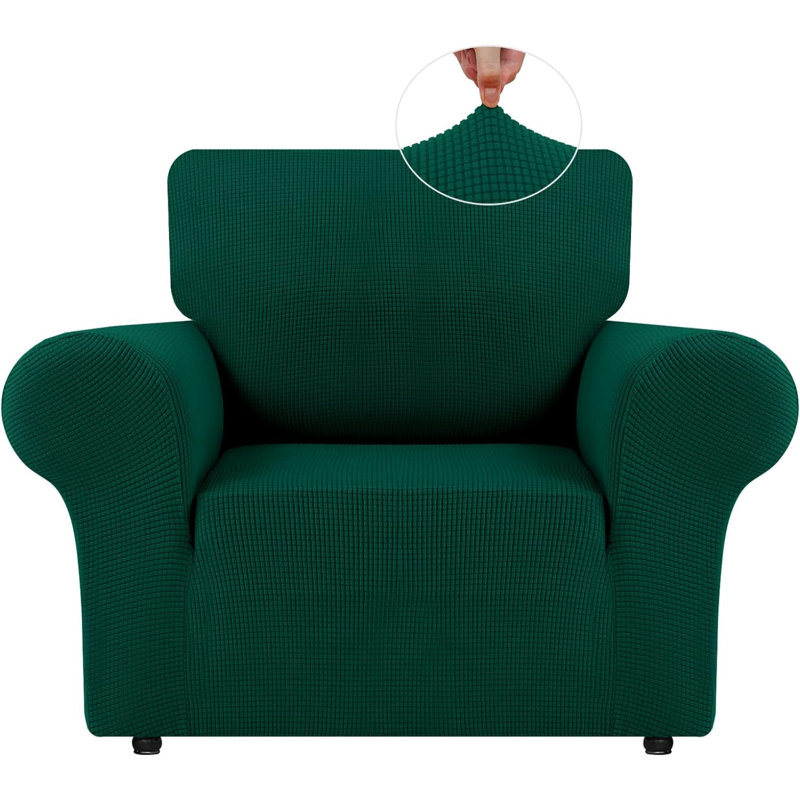 Housse pour fauteuil à coussins carrés/rectangulaires, Polyester vert foncé
