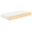 Lit plateforme simple en pin naturel avec lit gigogne et tête de lit bibliothèque, pour lit gigogne escamotable, capacité de 300 lb, finition de tête de lit à assemblage simple, transitionnel moderne, sans base,