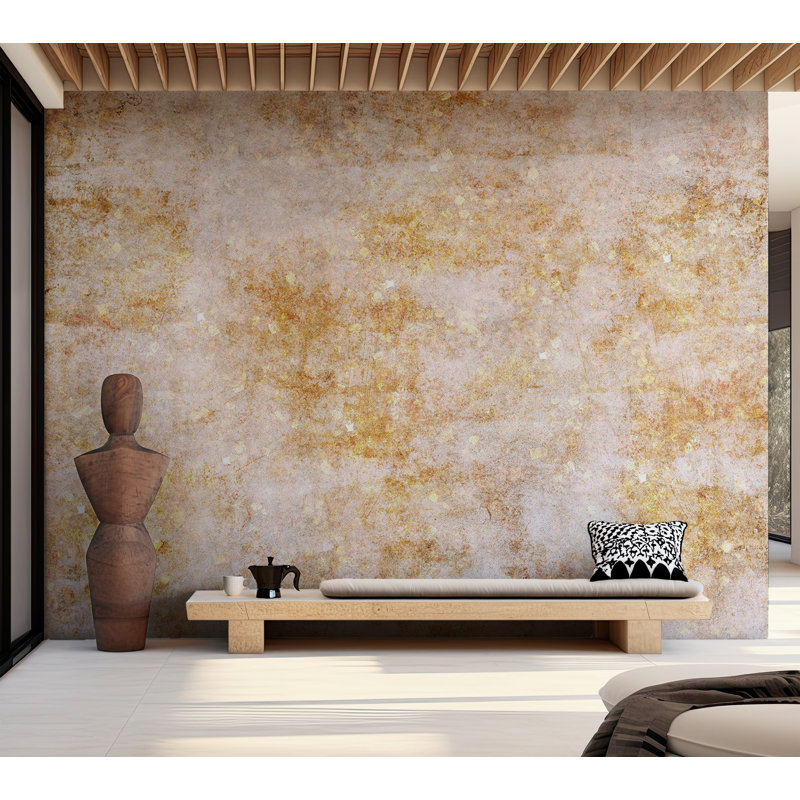 Abstract Wallpaper Wall Mural - Orange Structure, 68" L x 98" W