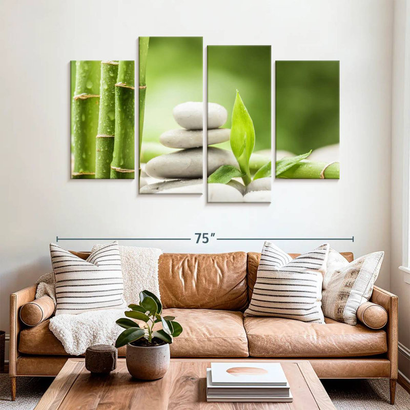 Kerrick Stones And Bamboo, 42" H x 68" W