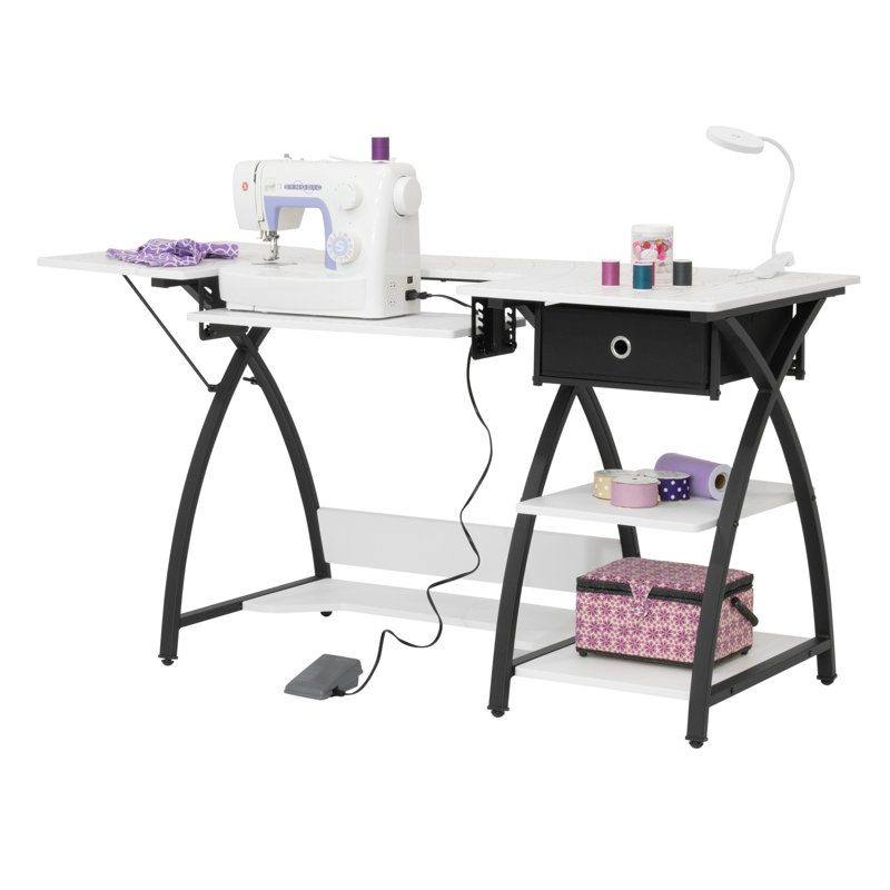 Achraf 144cm x 60cm Sewing Table with Sewing Machine Platform
