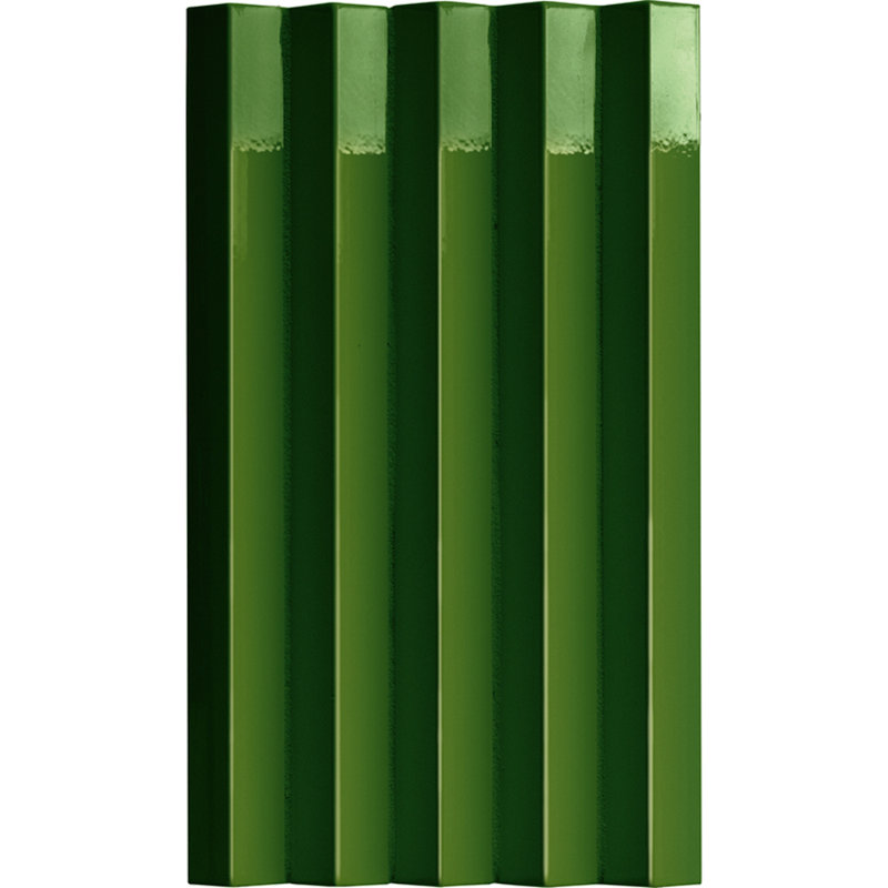 Rombini Triangle Small Glossy 1" x 12" Novelty Mosaic Tile, Green