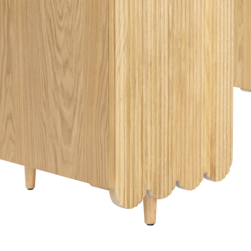 Kristy Fluted Wood Desk