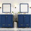 Armoire de salle de bain 60 po en bleu, avec lavabos doubles et intérieur fonctionnel-60617019-60617018