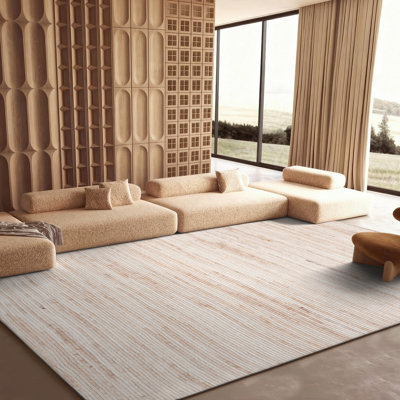 Tapis beige / ivoire en laine tissé à la main Sennott
