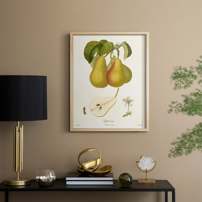 Vintage Pears V, reproduction encadrée - bois massif