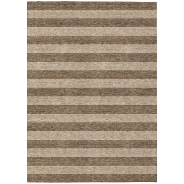Dorotheus Washable Striped Indoor / Outdoor Rug
