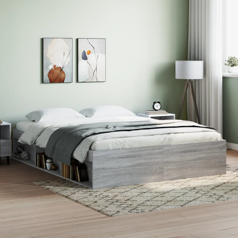 Afriani Storage Bed, Sonoma Oak, European Kingsize (160 x 200cm)