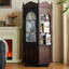 Noir + vitrail brun + bois manufacturé + vitrines en verre trempé
