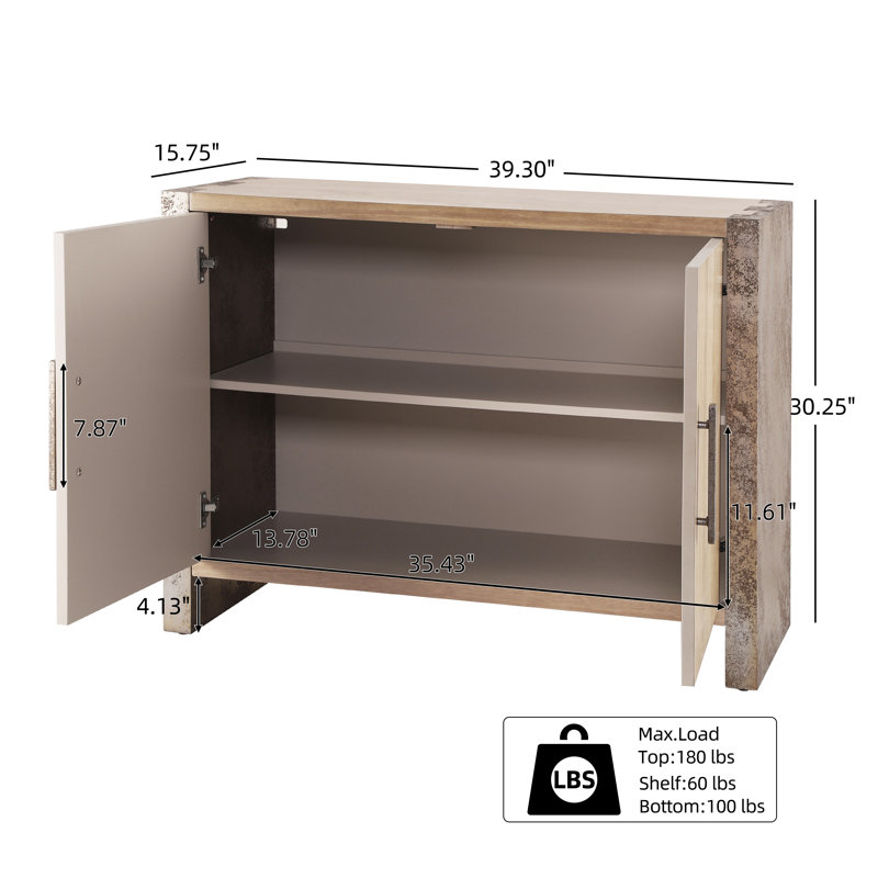 Rivermont Modern Rustic Wood Accent Cabinet With Adjustable Shelves And Versatile Storage, Gray/Natural