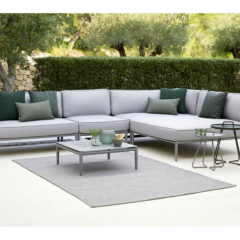 Conic Outdoor Square Coffee Table, Light Gray