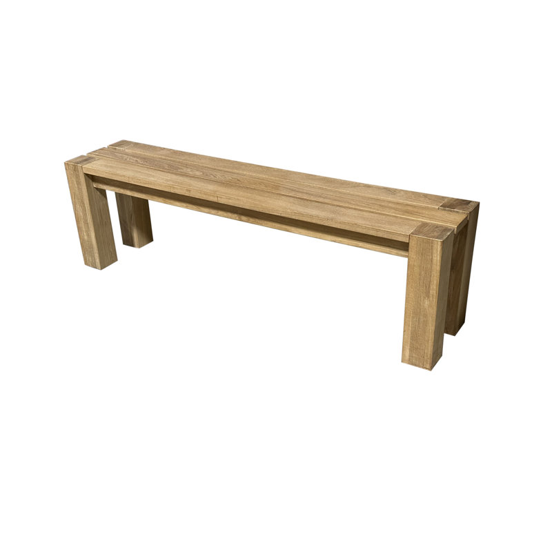Banc d'extérieur en teck J Basicianna, H 18 po x l 60 po x P 13 po