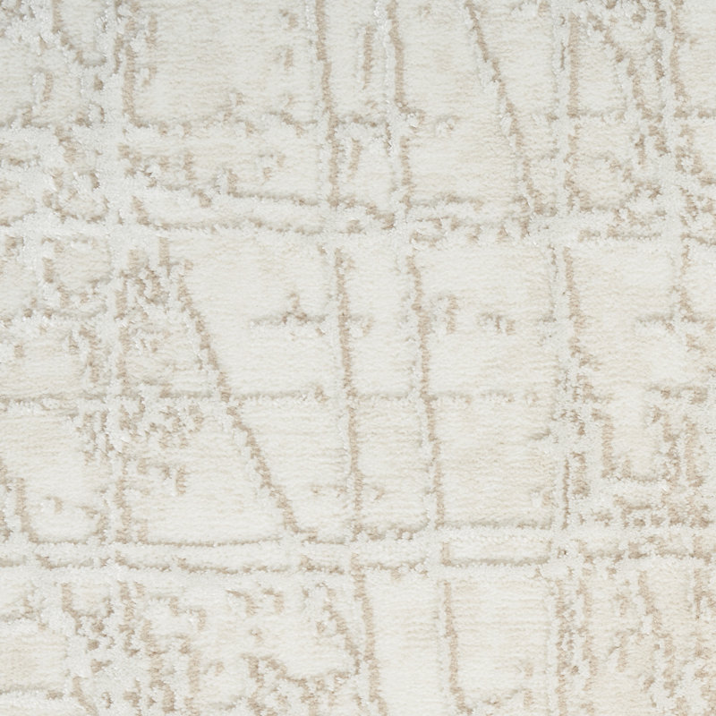 Home Texture Power Loom Polyester Abstract Area Rug in Gray/Ivory