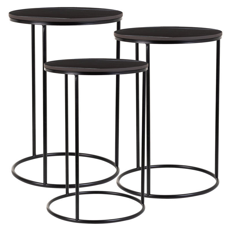 Gamino Frame Nesting Tables, Black, Black