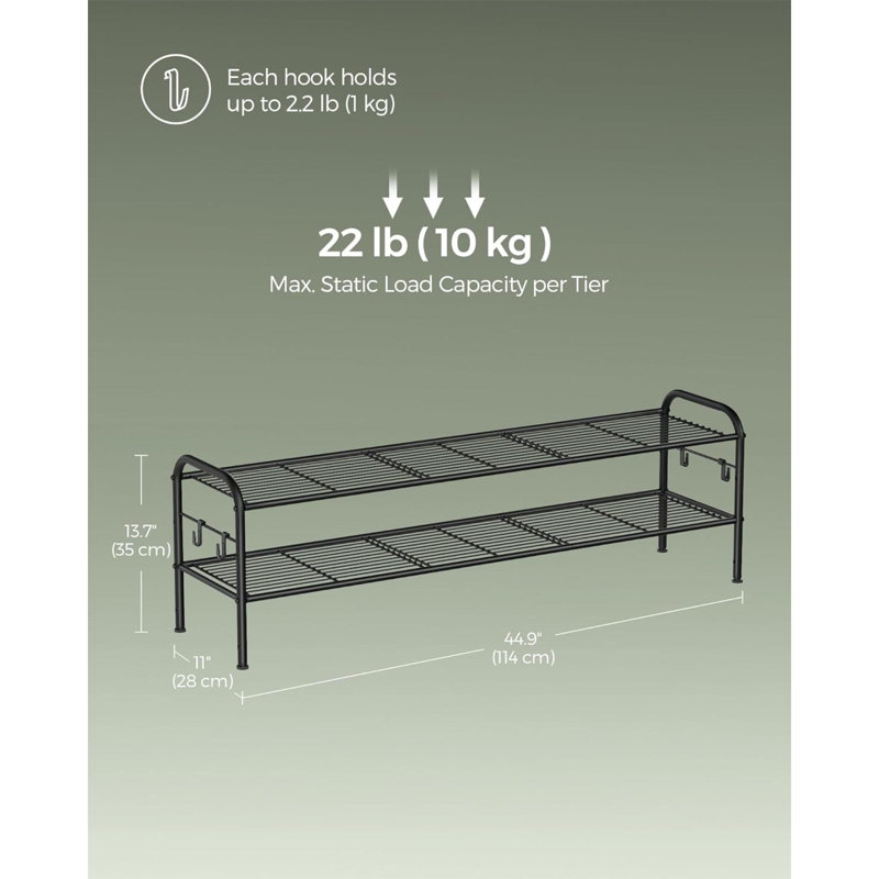 10 Pair Overdoor Shoe Organizer, Black