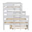 Lit superposé simple au-dessus de double en bois avec lit gigogne simple Wood-1633644111