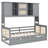 Gray Twin Size Wooden Daybed With Trundle And Practical Cabinet Storage Solution Organized Shelf-1075444186